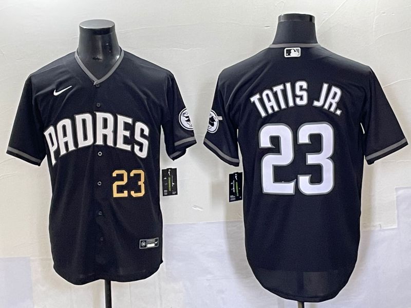 Men 2025 San Diego Padres #23 Tatis jr Black Game Nike MLB Jersey style 7032